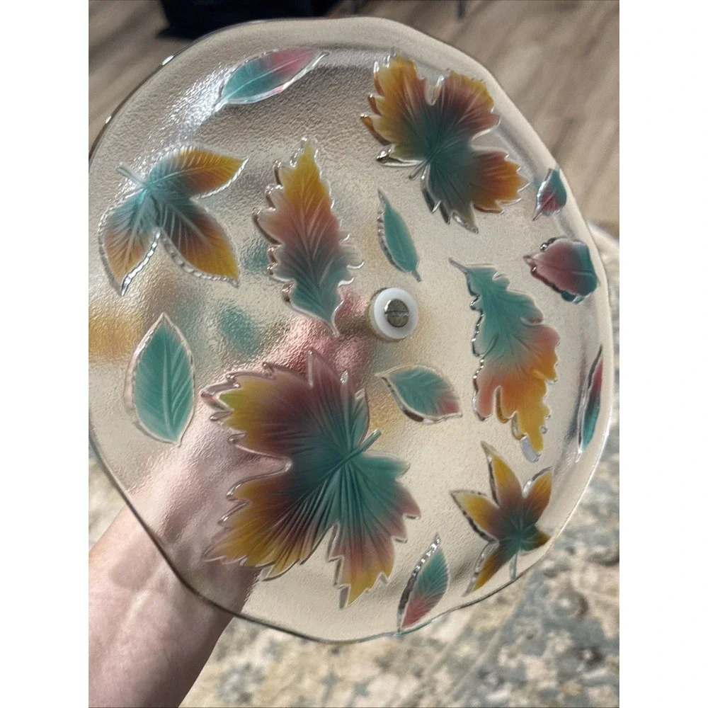 Vintage Lucite Two Tier Tidbit Tray With Pressed Flowers